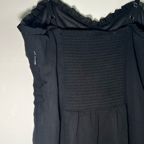 Fitted black spaghetti strap dress and corset and ruffle detail and tiered skirt - Picture 6 of 8